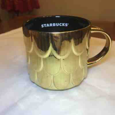 New 2019 Starbucks Holiday Mug Ceramic Gold Mermaid Siren Scales - Sold on eBay Jan, 1st 2020 for $18.00