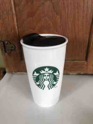 Starbucks 2011 Ceramic Double Wall Travel Coffee Mug Tumbler W/ Lid 12 Oz - Sold on eBay Jan, 1st 2020 for $18.00