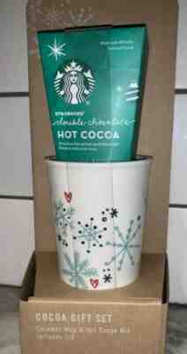 Starbucks Coffee Cup Hearts & Snowflakes Mug & Lid - Double Chocolate Hot Cocoa - Sold on eBay Jan, 1st 2020 for $26.99