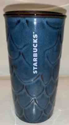 2017 Starbucks Anniversary Ceramic Travel Coffee Mug Blue Scales 10fl New - Sold on eBay Jan, 1st 2020 for $20.00