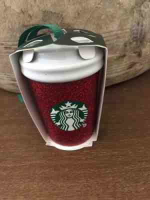 New 2019 Starbucks Sparkle Red Ceramic Cup Christmas Ornament - Sold on eBay Jan, 1st 2020 for $16.99