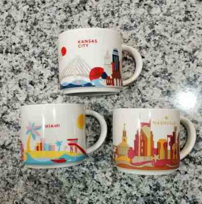 3X Starbucks Mug You Are Here YAH Collection Nashville Kansas City Miami - Sold on eBay Jan, 1st 2020 for $34.95