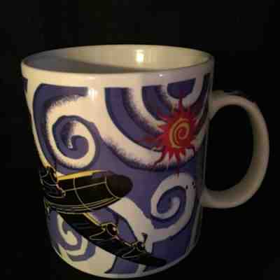 STARBUCKS OVERSIZED 20 OZ. COFFEE MUG AIRPLANE BARISTA COFFEE BEAN BOMBER 2001  - Sold on eBay Jan, 1st 2020 for $15.99