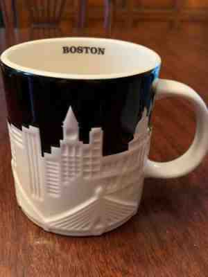 Starbucks 2012 Boston Black White City Relief 18 Ounce Coffee Mug - Sold on eBay Jan, 1st 2020 for $17.99