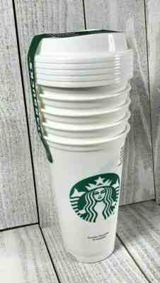 Starbucks Gift Set 16 oz White Reusable Cups 5 pack - (1x damaged bottom) - Sold on eBay Jan, 1st 2020 for $15.97