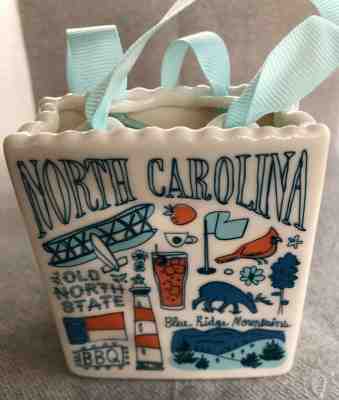 STARBUCKS COFFEE NORTH CAROLINA BEEN THERE TOTE BAG CHRISTMAS ORNAMENT - NEW - Sold on eBay Jan, 1st 2020 for $18.99