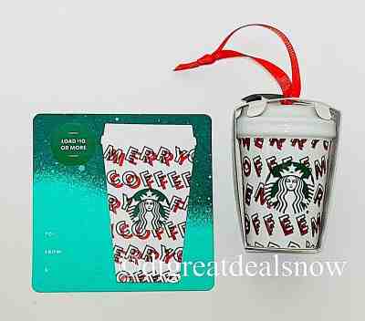 Starbucks 2019 Coffee Christmas Ornament Holiday Ceramic Tumbler W /Gift Card - Sold on eBay Jan, 1st 2020 for $20.99