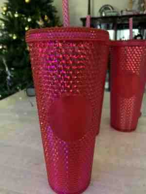 NEW STARBUCKS 2019 Venti Bling Pink Studded Cold Cup Tumbler WINTER HOLIDAY - Sold on eBay Dec, 31st 2019 for $20.50