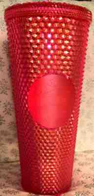 Starbucks Holiday Bright Red Studded Tumbler Venti XL 24oz Acrylic Cold-Cup NWT - Sold on eBay Dec, 31st 2019 for $24.50