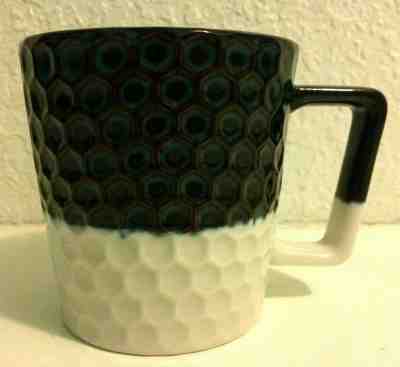 LKNW RARE 12oz Starbucks Beehive Honeycomb Mug White Blue Black Cup TEXTURED  - Sold on eBay Dec, 31st 2019 for $16.66