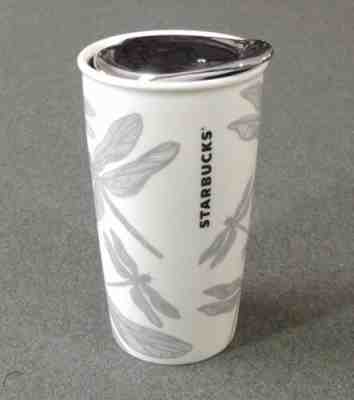 Starbucks 12 oz Ceramic Double Wall Coffee Travel Mug Tumbler 2014 Dragonfly - Sold on eBay Dec, 31st 2019 for $25.00