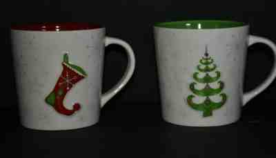 2 Holiday 2006 Starbucks Coffee Mug set Stocking and Christmas Tree 17oz - Sold on eBay Dec, 31st 2019 for $15.00