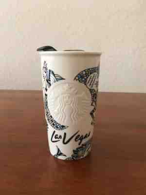 Starbucks Las Vegas Mermaids Ceramic Mug Travel Tumbler With Lid 2015 12 oz 6"  - Sold on eBay Dec, 31st 2019 for $27.99