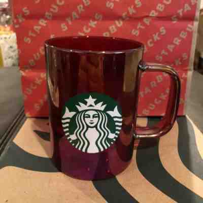 Starbucks 2019 Red Holiday Cup Iridescent Glass Mug 14oz Christmas - NEW! W Bag - Sold on eBay Dec, 31st 2019 for $22.00