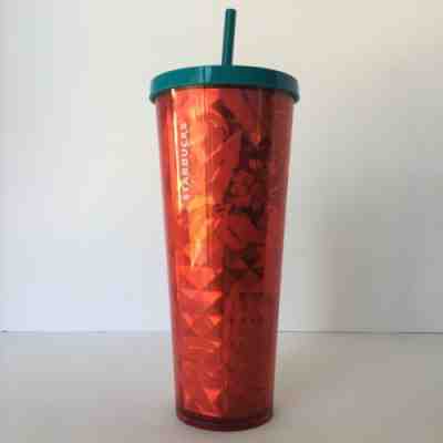 Starbucks Red on Red Flowers and Berries 24 oz Cold Tumbler - New!! - Sold on eBay Dec, 31st 2019 for $25.50