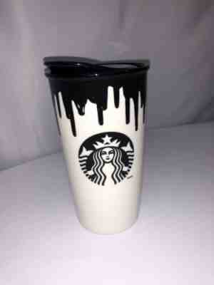Starbucks Band of Outsiders 12 oz Hot Cup Ceramic Tumbler 2014 White Drip Black - Sold on eBay Dec, 31st 2019 for $38.95
