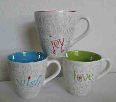 Set of 3 Starbucks 2005 Joy Wish Love Mugs New - Sold on eBay Dec, 31st 2019 for $18.99