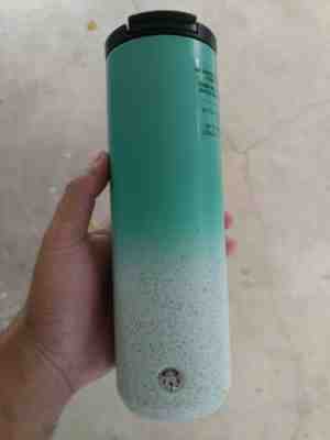 NEW Starbucks Stainless Steel vacuum insulated tumbler Teal White Confetti 16oz  - Sold on eBay Dec, 30th 2019 for $30.00