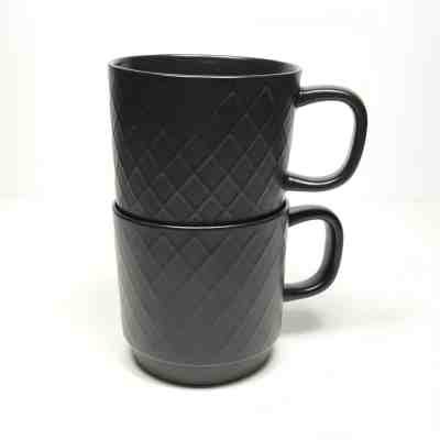 Starbucks Stackable Mugs Black Textured 12 Oz Set of 2 - Sold on eBay Dec, 30th 2019 for $19.68