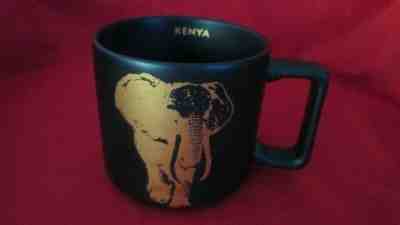 Never Used Starbucks Kenya Coffee Mug Matte Black Gold Elephant 14oz Africa 2016 - Sold on eBay Dec, 30th 2019 for $19.99