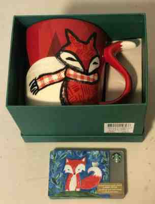Starbucks 2016 Red Fox Tail Mug Cup 12oz Holiday With Bonus 11 Fox Gift Cards $0 - Sold on eBay Dec, 30th 2019 for $19.00