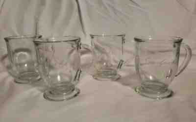 SET OF 4 STARBUCKS CLEAR GLASS MUGS ANCHOR HOCKING SCRIPT LOGO 16oz - Sold on eBay Dec, 30th 2019 for $49.99
