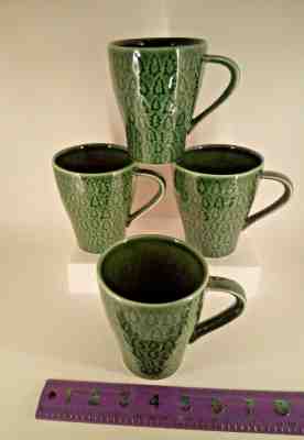 Starbucks Coffee Mug Cup Green Pine Christmas Tree 2008  Stockholm Set of 4 11oz - Sold on eBay Dec, 30th 2019 for $22.99