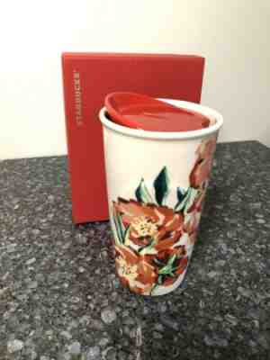 Starbucks Floral Tall Ceramic Mug Traveler Tumbler With Lid, 10 Fl Oz (11051480) - Sold on eBay Dec, 30th 2019 for $38.90
