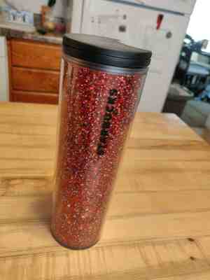 Starbucks Sparkle Red Glitter Acrylic Tumbler 16 Oz 2018. BPA Free - Sold on eBay Dec, 30th 2019 for $25.00