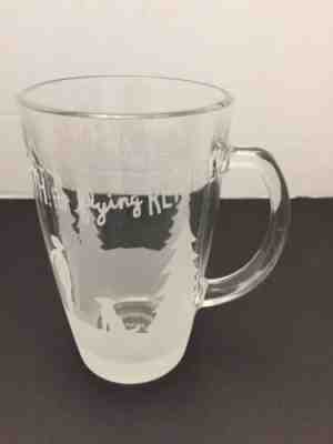 Starbucks 2009 Etched Glass Coffee Cup  Wish For Snow Peace Flying Reindeer - Sold on eBay Dec, 30th 2019 for $17.00