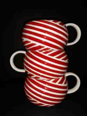 3 Starbucks 2013 Peppermint Twist Candy Cane Stripe Coffee Mug / Cup 12 oz. Mint - Sold on eBay Dec, 30th 2019 for $20.00