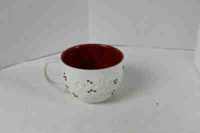 2008 Starbucks Holiday Coffee Mug White Red 12 oz Set of 2 Dove Berries Reindeer - Sold on eBay Dec, 30th 2019 for $16.11