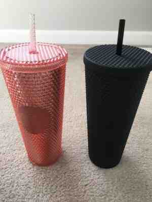 Starbucks Bling Matte Black 2019 halloween studded tumbler and 2019 Rose gold  - Sold on eBay Dec, 30th 2019 for $115.00