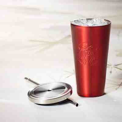 Starbucks Stainless Red Embossed Logo Tumbler16 fl oz  /Red Gift Box/2014  - Sold on eBay Dec, 30th 2019 for $19.00