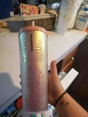 starbucks pink iridescent holiday cold cup- rare! - Sold on eBay Dec, 30th 2019 for $25.00