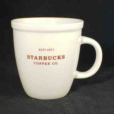 Starbucks Coffee 2007 Abbey White Large 18 oz Tea Holiday Mug Cup Red Lettering - Sold on eBay Dec, 30th 2019 for $25.95