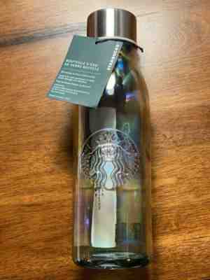 Holiday 2019 STARBUCKS Iridescent Rainbow RECYCLED GLASS WATER BOTTLE Christmas - Sold on eBay Dec, 30th 2019 for $34.95