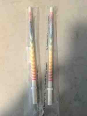 LOT OF 2 Starbucks Rainbow Stripe Cold Cup Straw Summer 2019  - Sold on eBay Dec, 30th 2019 for $15.00