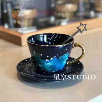 New Starbucks 2019 China Mid Autumn Day 12oz Starry Sky Cup and Saucer Mug Set - Sold on eBay Dec, 30th 2019 for $45.99
