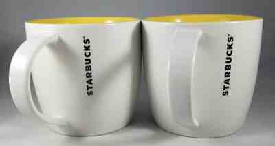 Starbucks collectible 2011 Bone China White Yellow Coffee Tea Mug Set of 2 - Sold on eBay Dec, 29th 2019 for $19.97