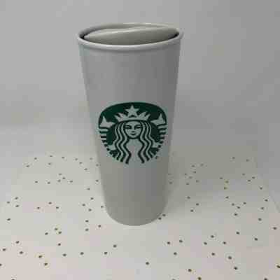 Starbucks Logo Double Wall Ceramic Travel Mug 16 Oz White Tumbler 2016 - Sold on eBay Dec, 29th 2019 for $25.00