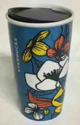 Starbucks 12 oz Ceramic Floral Flowers Travel Mug Cup BRAND NEW! - Sold on eBay Dec, 29th 2019 for $19.99