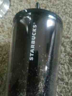 Starbucks Tumbler 24oz Black Silver Morror Glitter Cold Up Straw Holiday 2019  - Sold on eBay Dec, 29th 2019 for $20.00