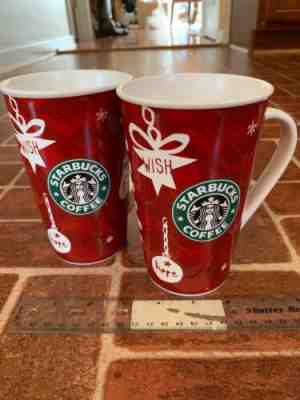 Pair Of 2x Starbucks 2009 Holiday Tall Mug Cup Desires to Renew Your Hope 16 oz - Sold on eBay Dec, 29th 2019 for $28.01
