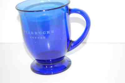 Anchor Hocking Starbucks Etched Cobalt Blue Glass Coffee Mug - Sold on eBay Dec, 29th 2019 for $19.99