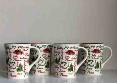 Starbucks Christmas Mugs Set Of 4 Holiday Words Coffee Cup New With Tags 2007 - Sold on eBay Dec, 29th 2019 for $60.00
