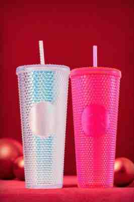 NEW STARBUCKS 2019 Neon Pink, Clear Studded Cold Cup Tumbler Christmas HOLIDAY - Sold on eBay Dec, 29th 2019 for $31.00