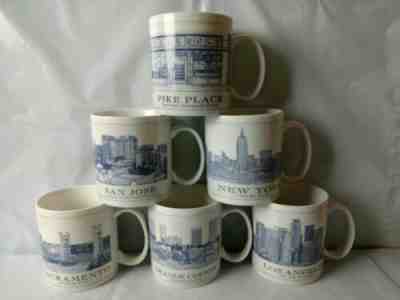 6 Starbucks Coffee Mug Cup, City, Architecture 2007 & 2008  - Sold on eBay Dec, 29th 2019 for $35.00
