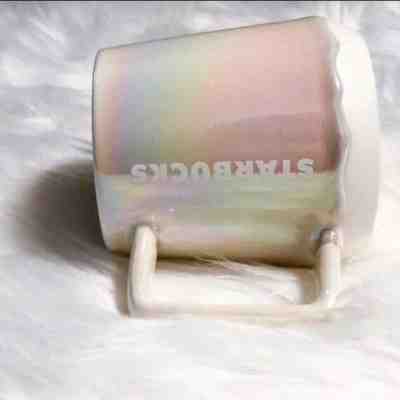STARBUCKS  2019 Holiday unicorn IRIDESCENT Ceramic Mug PEARL MELT DRIP 12 OZ - Sold on eBay Dec, 29th 2019 for $24.99