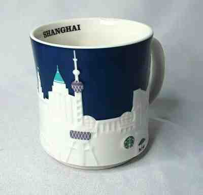 STARBUCKS Shanghai Mug Skyline 2015 Home Office Decor Coffee Tea Blue White - Sold on eBay Dec, 29th 2019 for $20.22